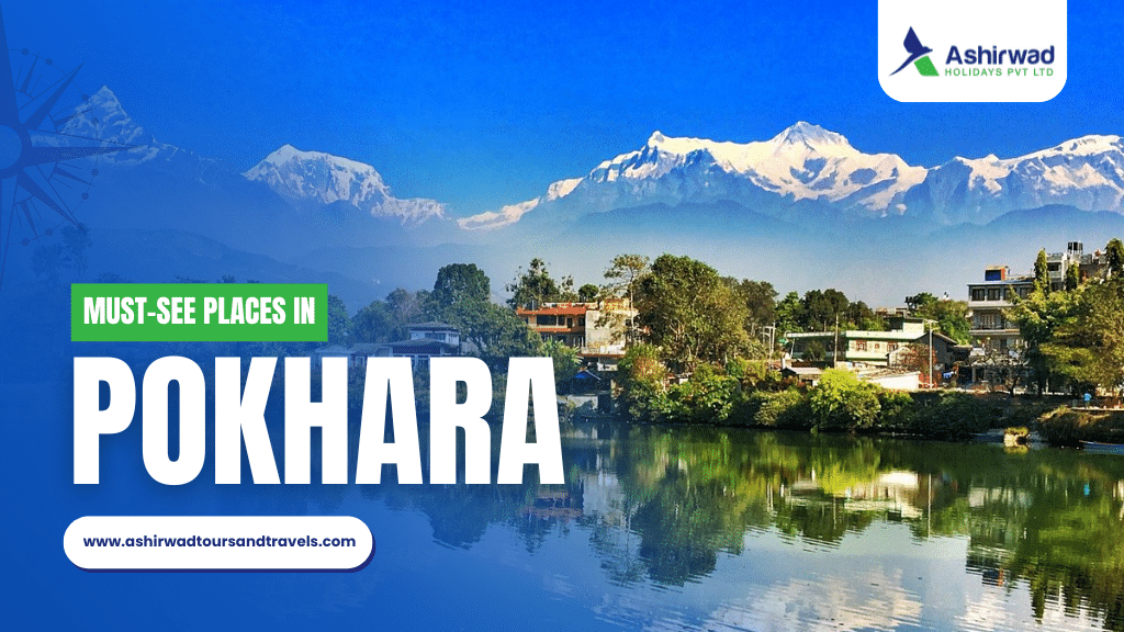 Scenic view of Pokhara with mountains and lake